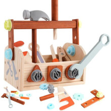 Holzwerkzeug-Set für Kinder, Holzspielzeug für Kleinkinder mit Werkzeugkasten, Montessori STEM Educational