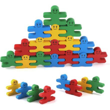 Houten stapelspeelgoed, 16 stuks figuurbouwstenen, educatief, geestverruimend bouwspeelgoed,