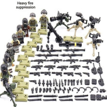 Soldatenfiguren van het leger van de Tweede Wereldoorlog, wapens, militaire bouwstenen, accessoires,
