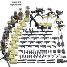 Soldatenfiguren van het leger uit de Tweede Wereldoorlog, wapens, militaire bouwstenen, accessoires,