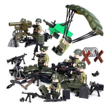 WW2 US Army Minifiguren 6 Soldaten WOII met Meerdere Uitrustingen Parachute Bouwstenen Speelgoedset{GKS}