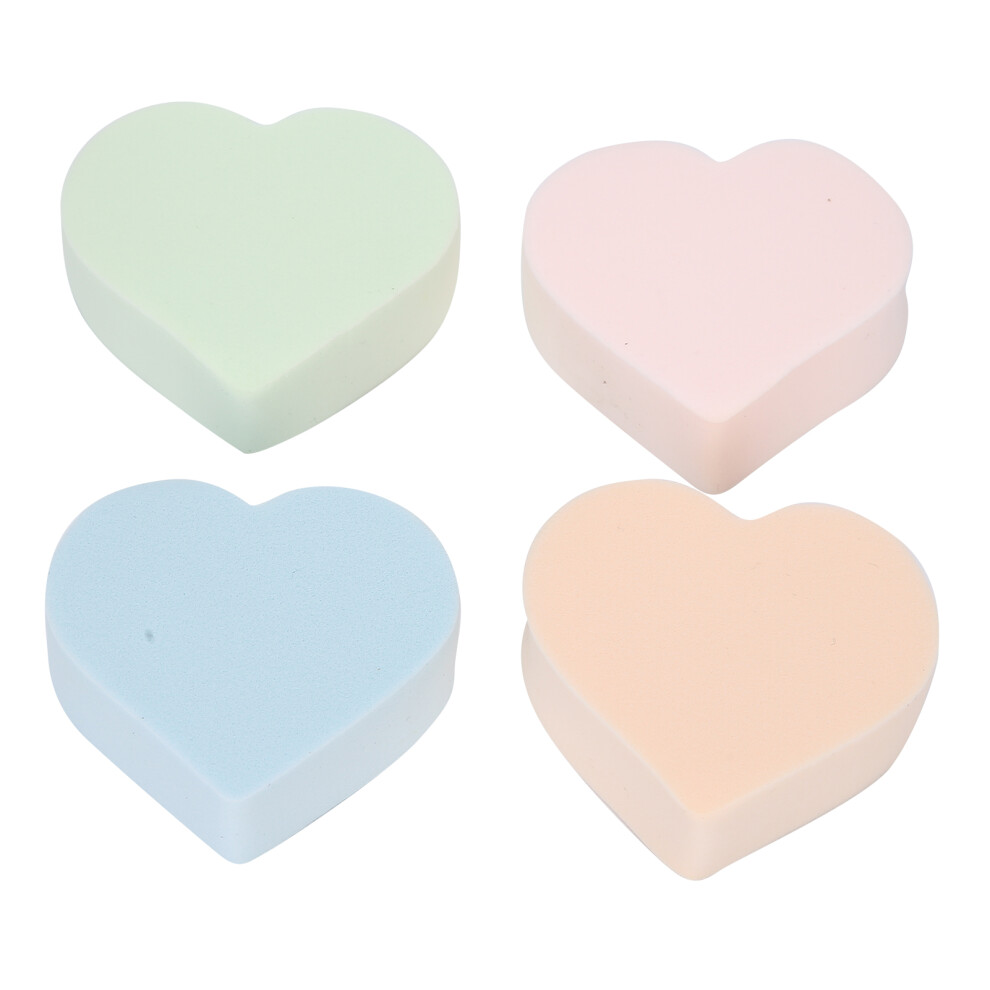4Pcs Makeup Sponge Soft Heart Shape Wet Dry Use