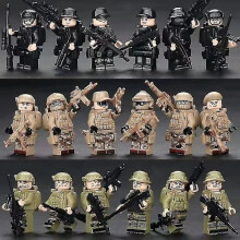 (Tyyppi A) Swat-minihahmo, poliisin rakennuspalikat, sotilas, kanansyöjäpoika, koottu lelu, erikoisjoukot