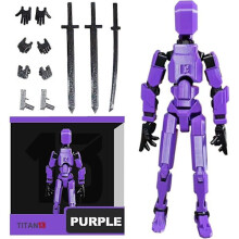 (Lila) T13 actionfigur, Titan 13 3D-utskriven actionfigur, Lucky 13 actionfigur, Nova 13 actionfigur