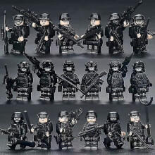 (Typ B) Swat Minifigur Polis Byggstenar Militär Kycklingätande Pojke Monterad Leksak Specialstyrkor