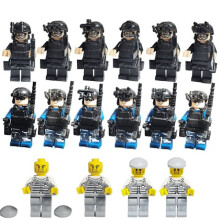 Bloques de construcción SWAT 16 (prisionero SWAT) para niños, compatibles con Cobi Cada.