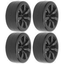 4 Stück 63mm RC Gummi Driftreifen passend für WPL D12 1/10 Auto Schwarz