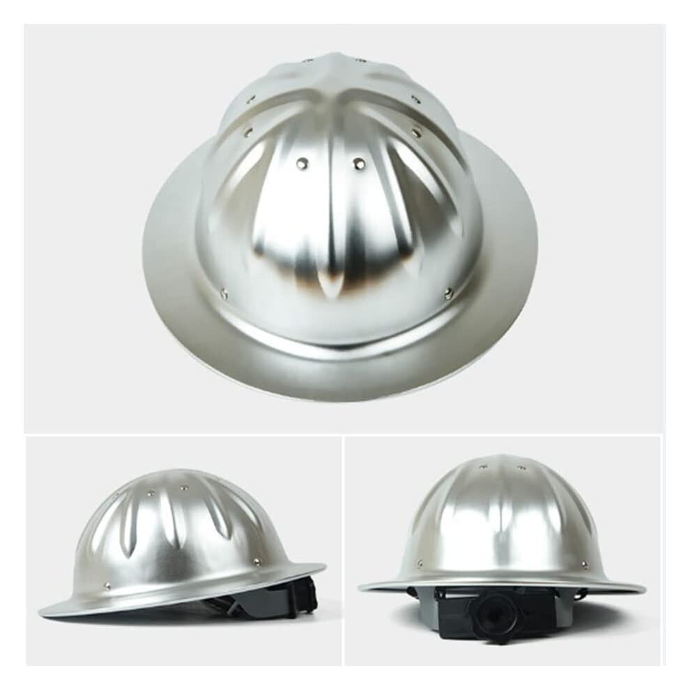 Industrial Protective Helmet With Full Brim, High-Strength Aluminium Alloy, 4-Point Attachment, Construction Safety Hard Hat 6482260318349