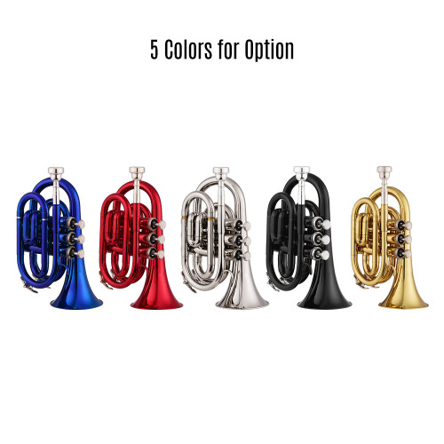 Mini Pocket Trumpet Bb Flat Brass Material Wind