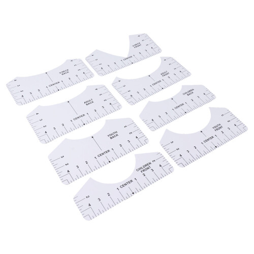 8PCS T Shirt Ruler Guide PVC Clothing Centering 2