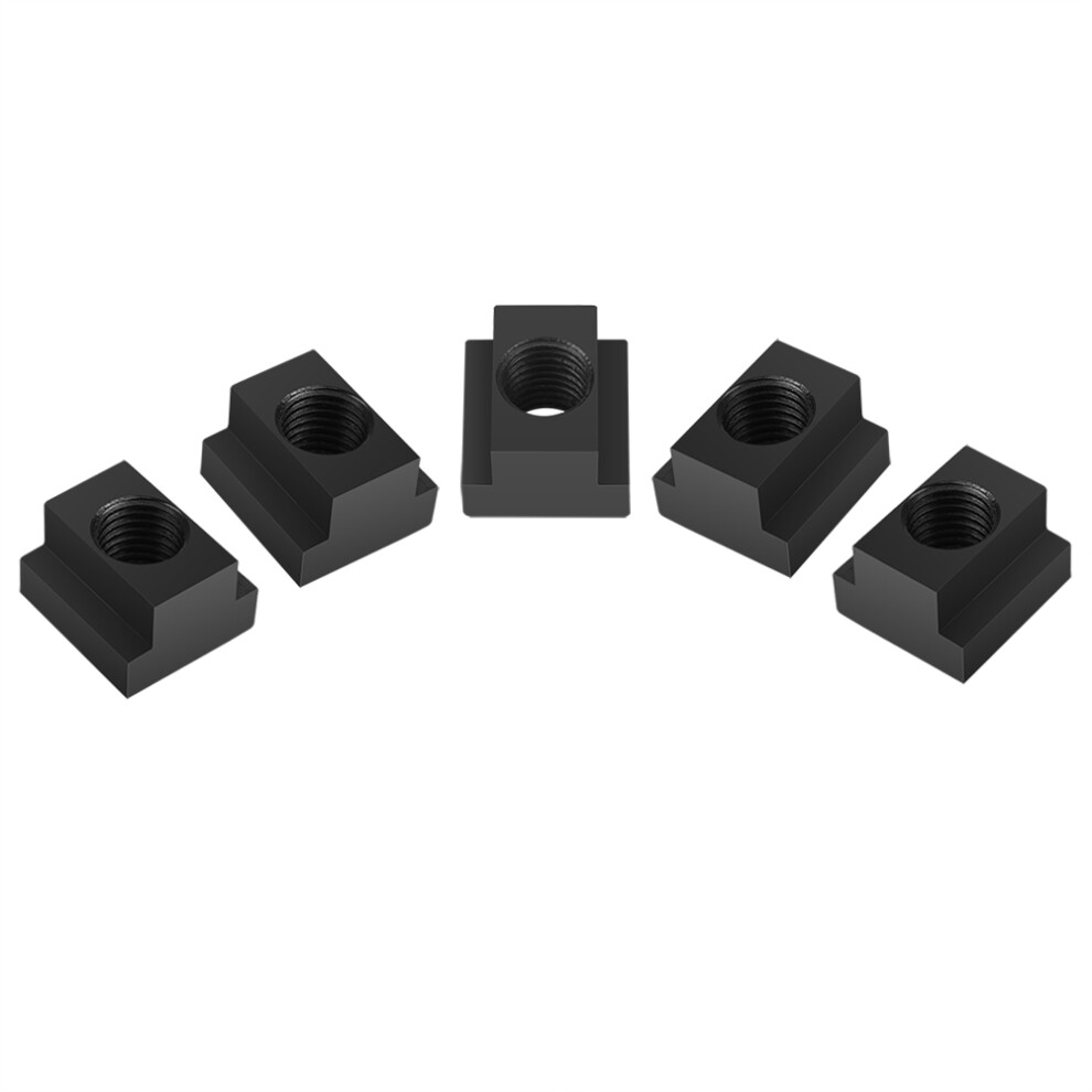 5 Pcs Oxide Finish T Slot Nuts M14 Threads Black