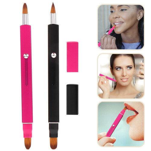 2 Pcs Lip Applicator Brush For Lipstick Gloss Makeup Travel 2