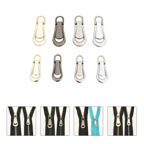 8pcs Zipper Sliders Metal Zipper Pullers Replacement Zipper Pullers 2
