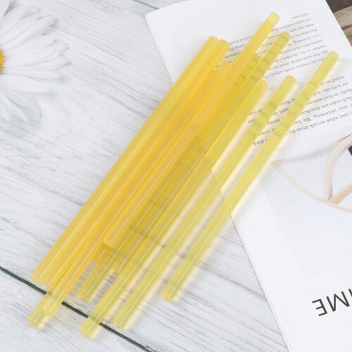 100 Pcs Transparent Sticks Glue Full Size Hot Colored Yellow 2