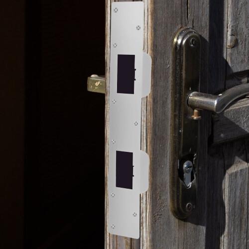 Reinforced Door Latch Plate Silver Iron For Enhanced Security 1