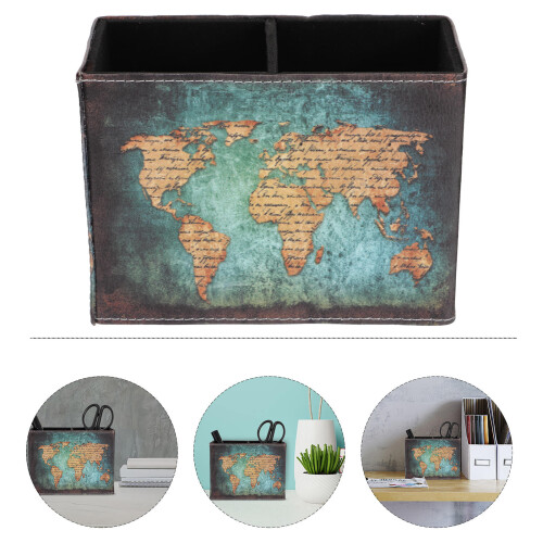 Pen Storage Box Accessory Stationery Caddy Organizer Compartment 2
