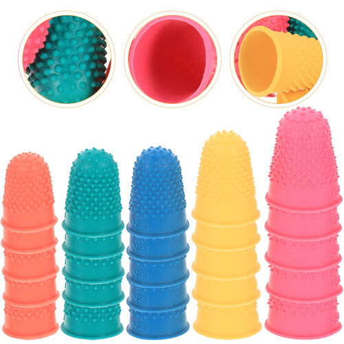 50pcs Rubber Non-Slip Finger Cot Paperwork Office Thumb 1