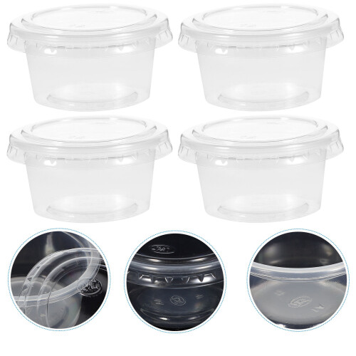 100 Pack Condiment Cups With Lids - 1 Oz Containers 2