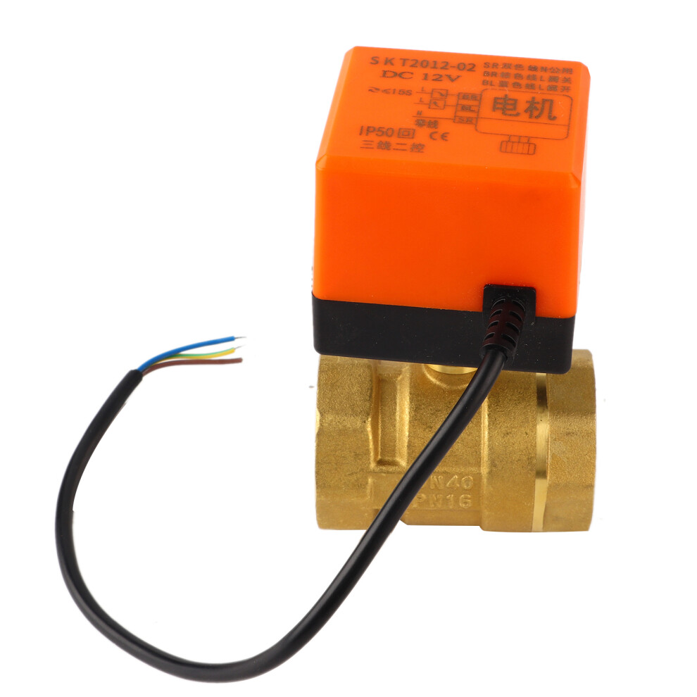 1pcs DC 12V G1-1/2" DN40 2 Way Brass Motorized