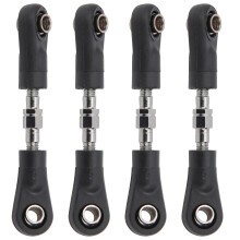 Metal 4er Set Lenkgestänge in Schwarz für 1/10 RC Flachwagen Ersatz (4655mm)