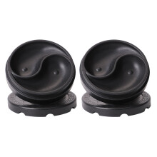 2Pcs Plastic Calligraphy Inkstone Durable Round Ink Plate for Home Use