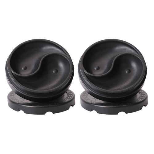 2Pcs Plastic Calligraphy Inkstone Durable Round Ink Plate for Home Use