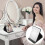 Tabletop Makeup Mirror Black 1pcs 8.06x6.09x0.39in 4