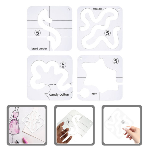 4 Pcs Quilting Tools Embroidery 缝纫模板套件 Template Sewing 2