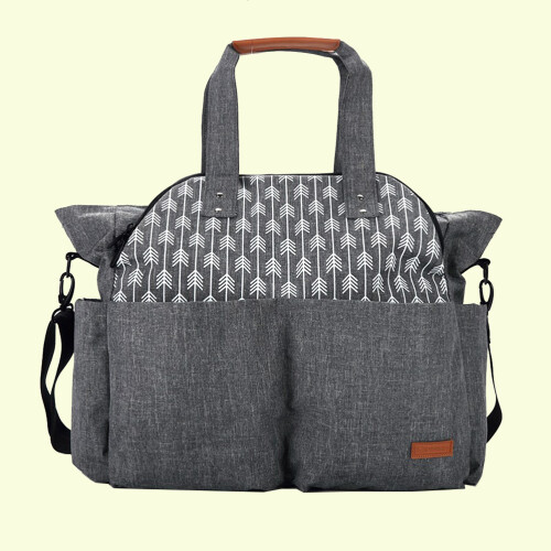 Large Diaper Bag Messenger Grey Oxford Cloth 1pcs 2