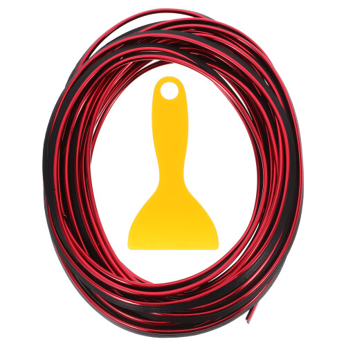 Car Decorative Trim With Simple Style Red Pvc 1pack 2