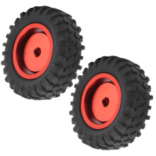 2 Stück RC-Truck-Räder, 55 mm Durchmesser, Aluminiumlegierung, Rot, passend für WPL D12