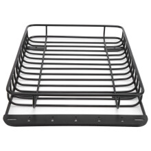 Metall Dachgepäckträger mit LED-Licht für RC-Trucks, Schwarz, 230 mm