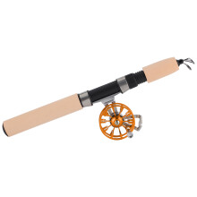 26-Zoll-Teleskop-Eisschnurenset mit Rolle – Gold, tragbares Outdoor-Anglerzubehör