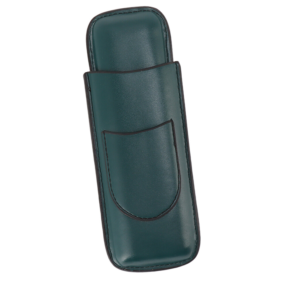 Green Cigar Case Elegant Vintage Hand Crafted Slim