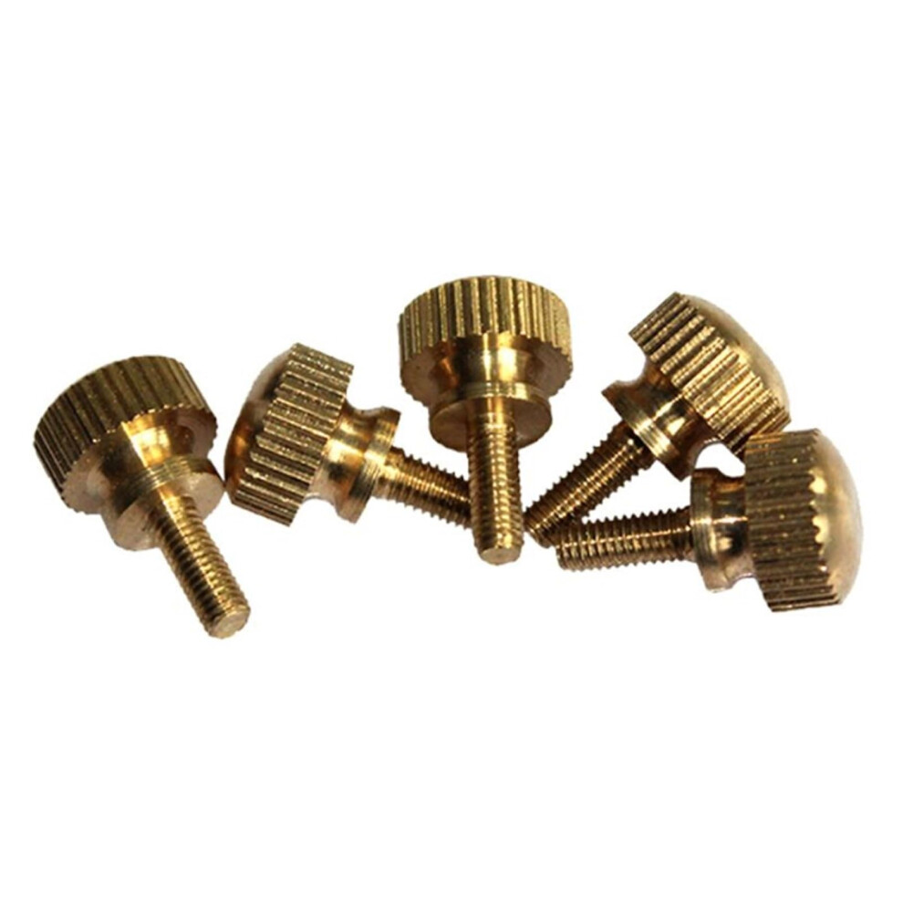 Brass Knurled Thumb Screws Set Of 5, M5 10Mm, Hand Tightening, M3 M4 Compatible, Staged Screw Design 6447073308239