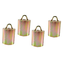 Robust Cattle Bell Set 4-Piece Noise-Making Galvanized Metal for Agriculture and Home Decoration
