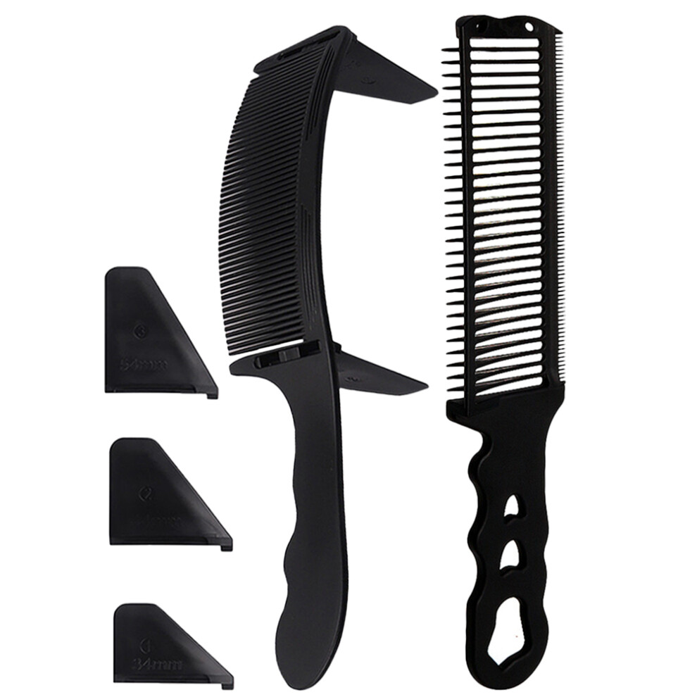 Solustre Unisex Black Haircut Fade Combs Barber Combs Plastic 1 Set