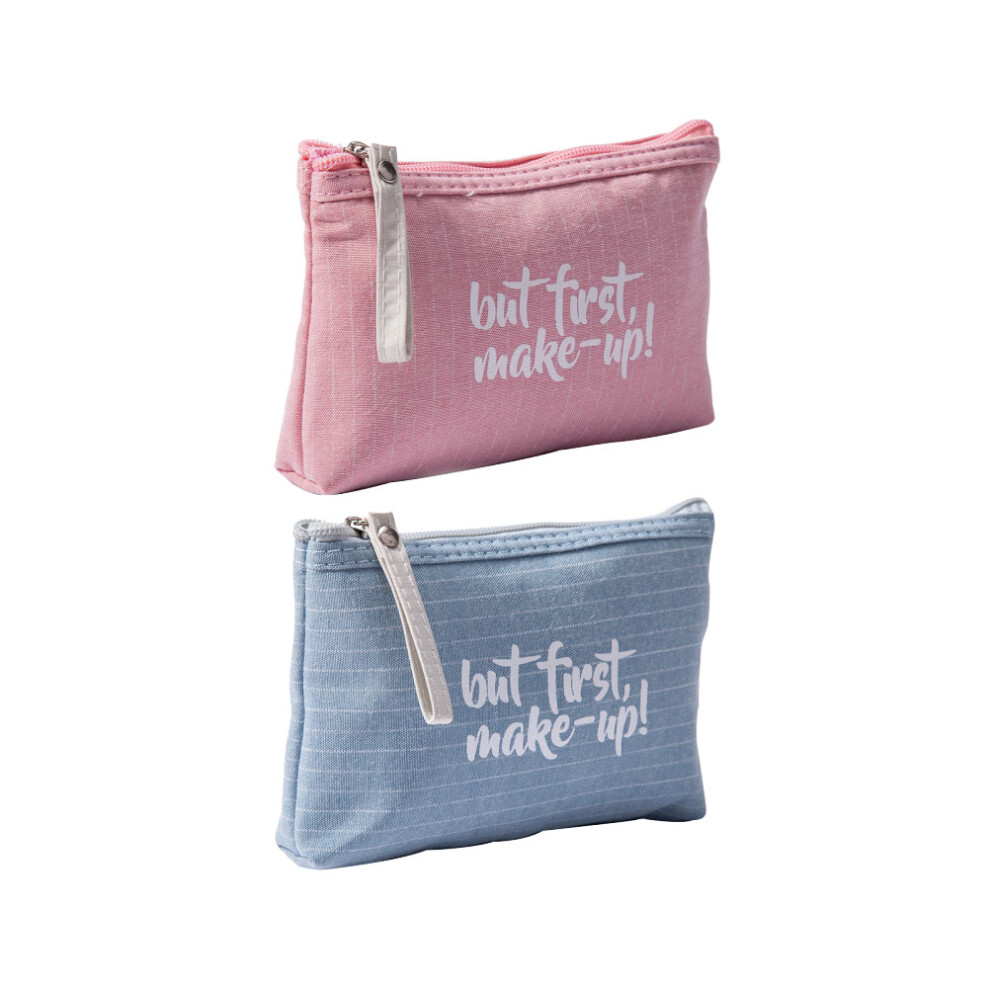 Ohphcall Blue Raindrops Makeup Organizer Cosmetic Bag Polyester 2Set