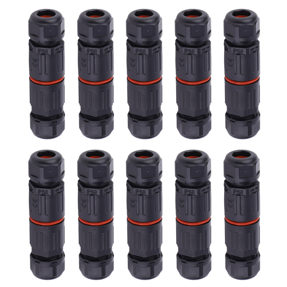 10PCS IP68 Waterproof Electrical Wire Cable 3Pin