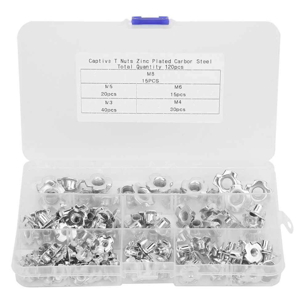 120Pcs Tee Nut Set Carbon Steel Galvanized Wood-image-OPC-PK8Y7DZ-NEW