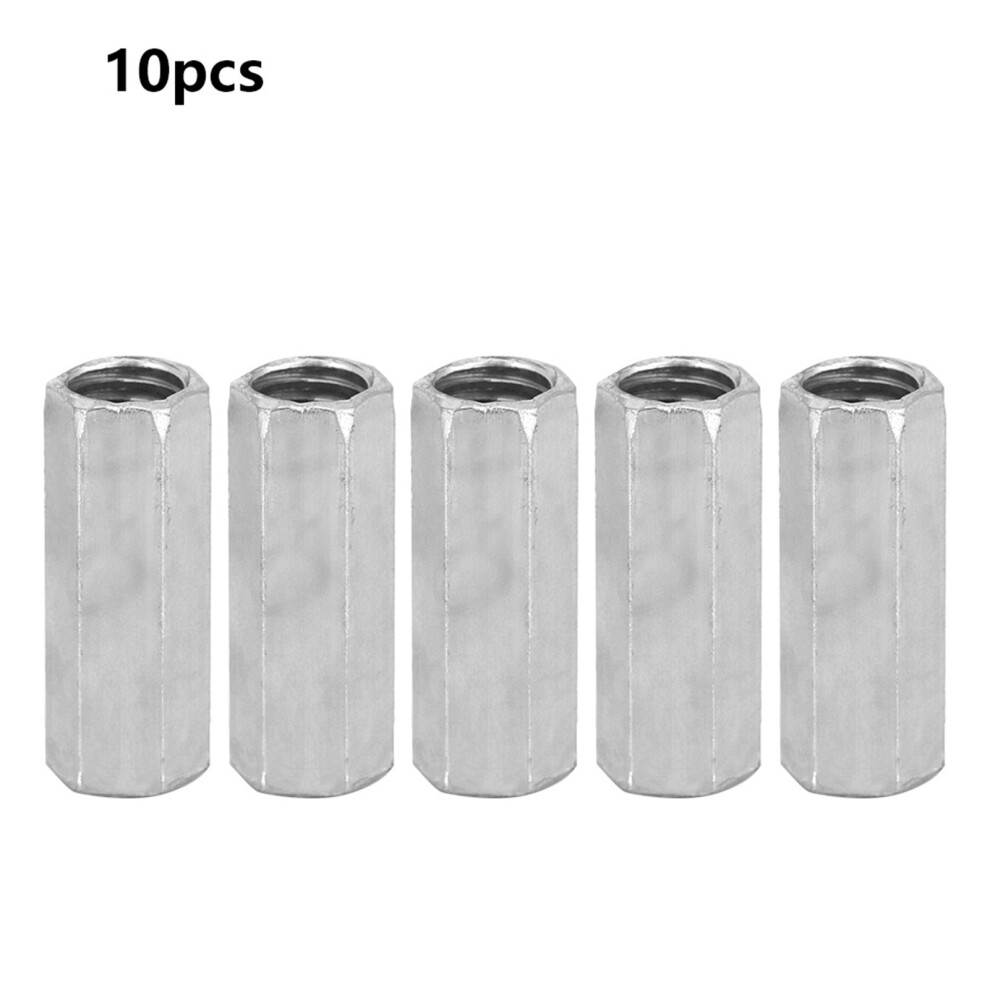 10pcs M8 Long Rod Nut Hex Hexagonal Sleeve Nut