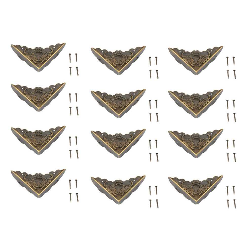 12Pcs Vintage Iron Corner Decorative Bronze
