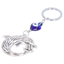 Blauer Glücksauge Delfin Schlüsselanhänger – Personalisierte Weihnachtsgeschenk 12x5cm