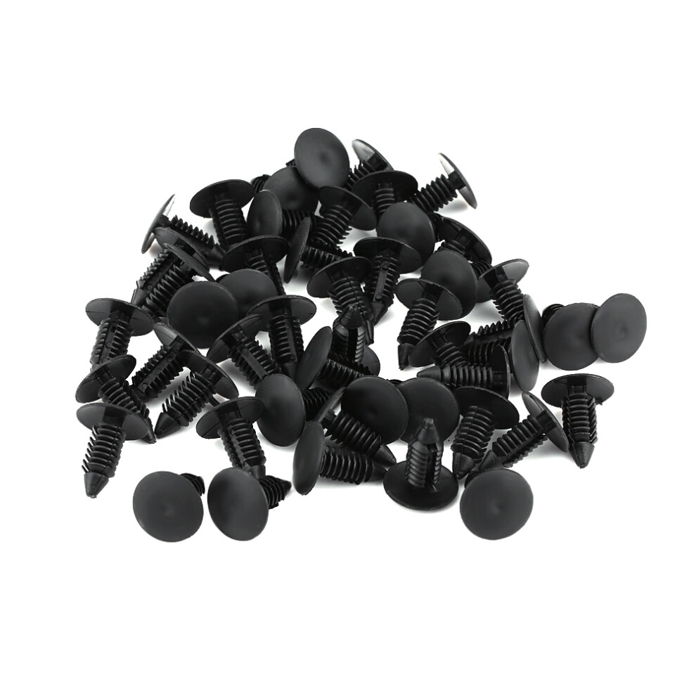 50Pcs Car Bumper Plastic Rivet Fastener Retainer Black 8320539621210
