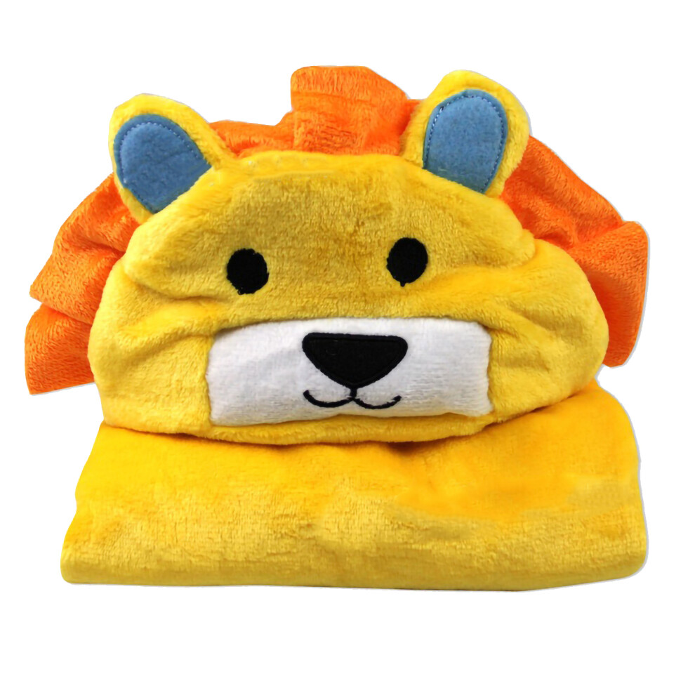 Kids Hooded Blanket Wearable Blanket Soft Cozy Coral/Yellow