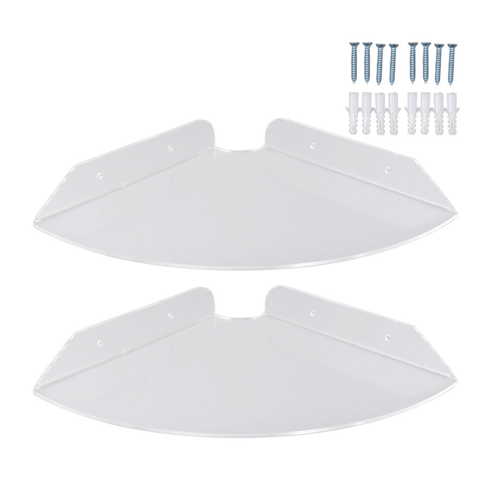 2Pcs Wall Mount Floating Corner Shelves Quarter 8320539621838