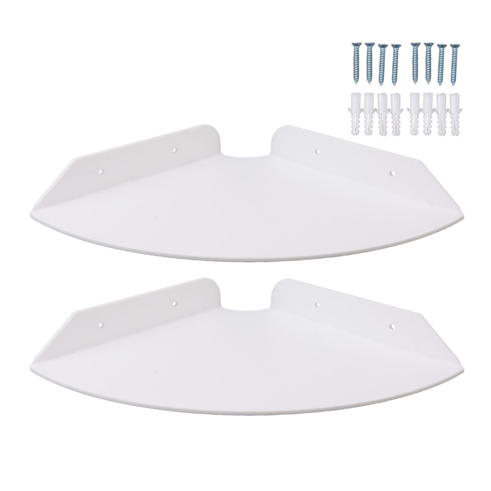 2Pcs Wall Mount Floating Corner Shelves Quarter 8320539621807