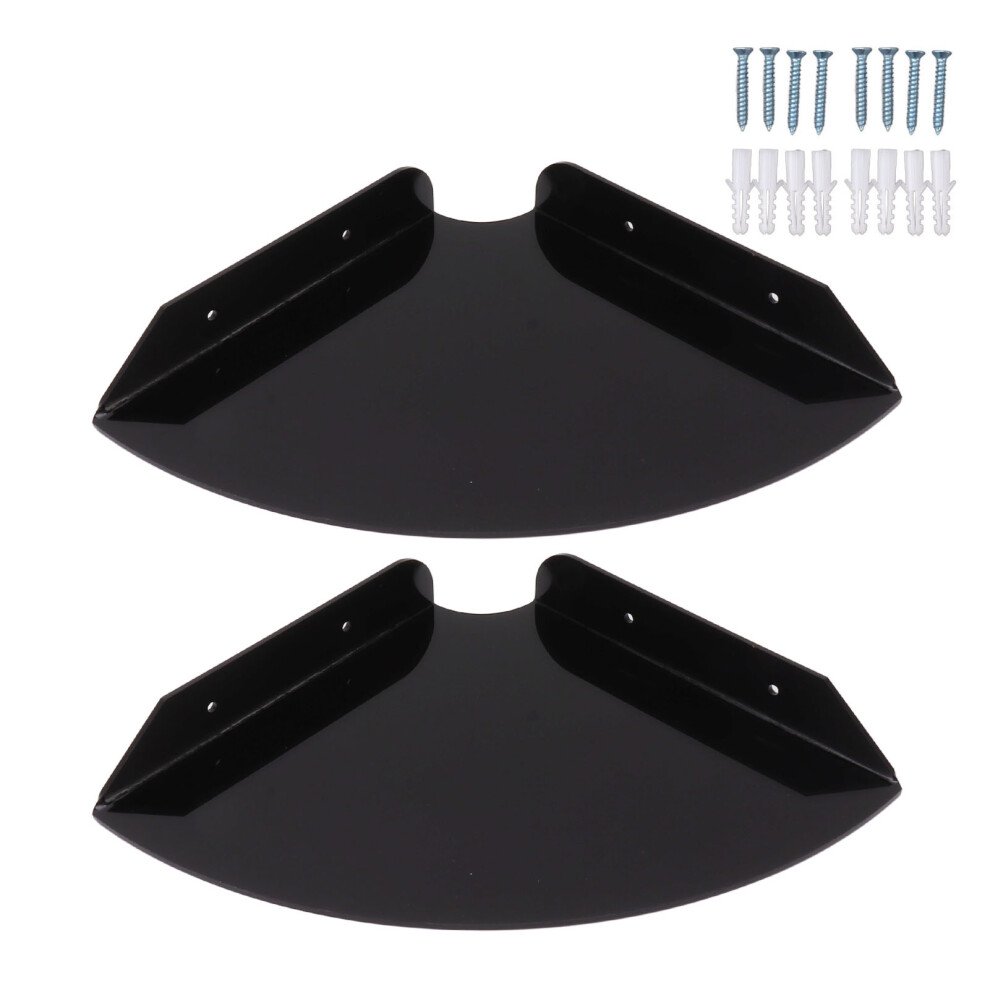 2Pcs Wall Mount Floating Corner Shelves Quarter 8320539621951