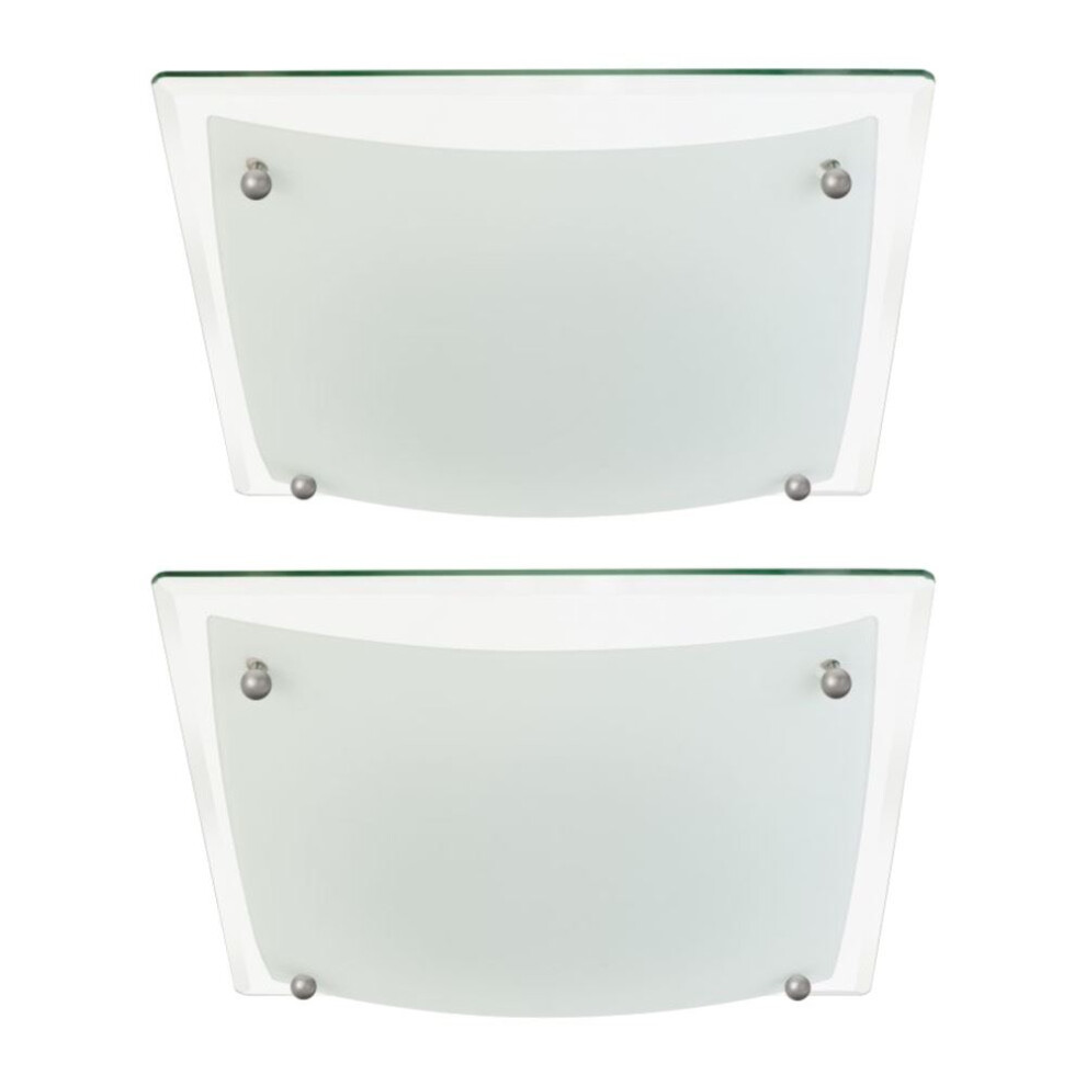 Set of 2 Glacier - Two Tone Glass Flush Ceiling Lights-image-OPC-PK8YZPT-NEW