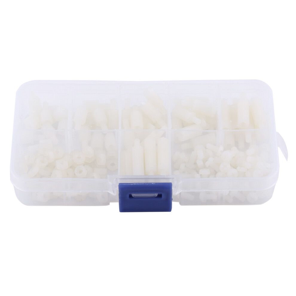180Pcs M3 Hex Male Female Standoffs Screws White